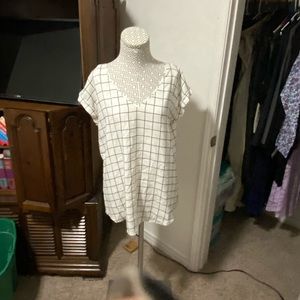 Checkered n neck blouse from express